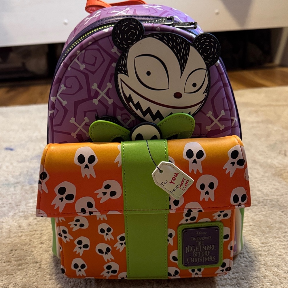 Loungefly Nightmare Before Christmas Backpack - Purple, Orange, Green